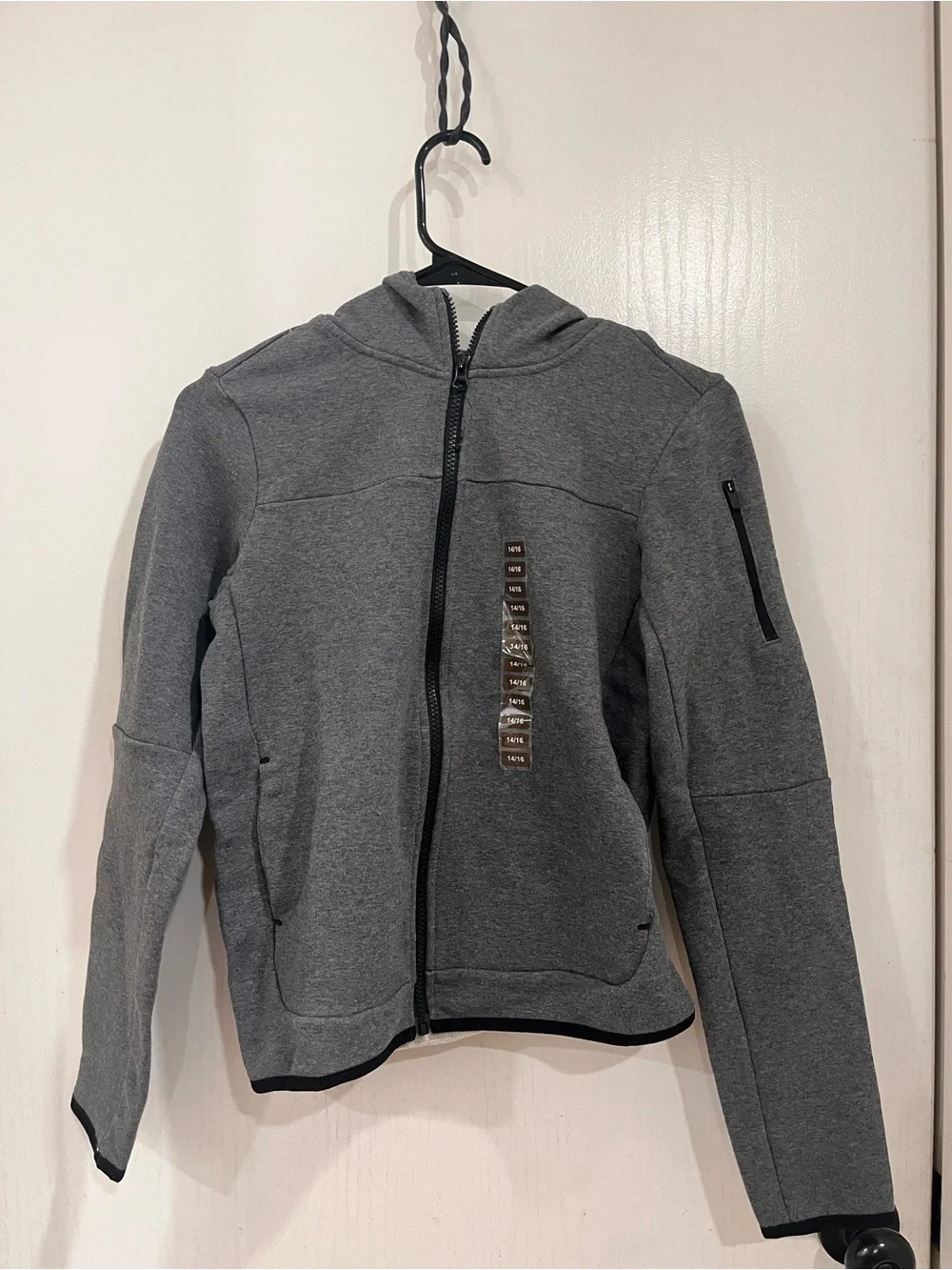 Boy’s Gray Zip-Up Every Day Hoodie Hooded Jacket